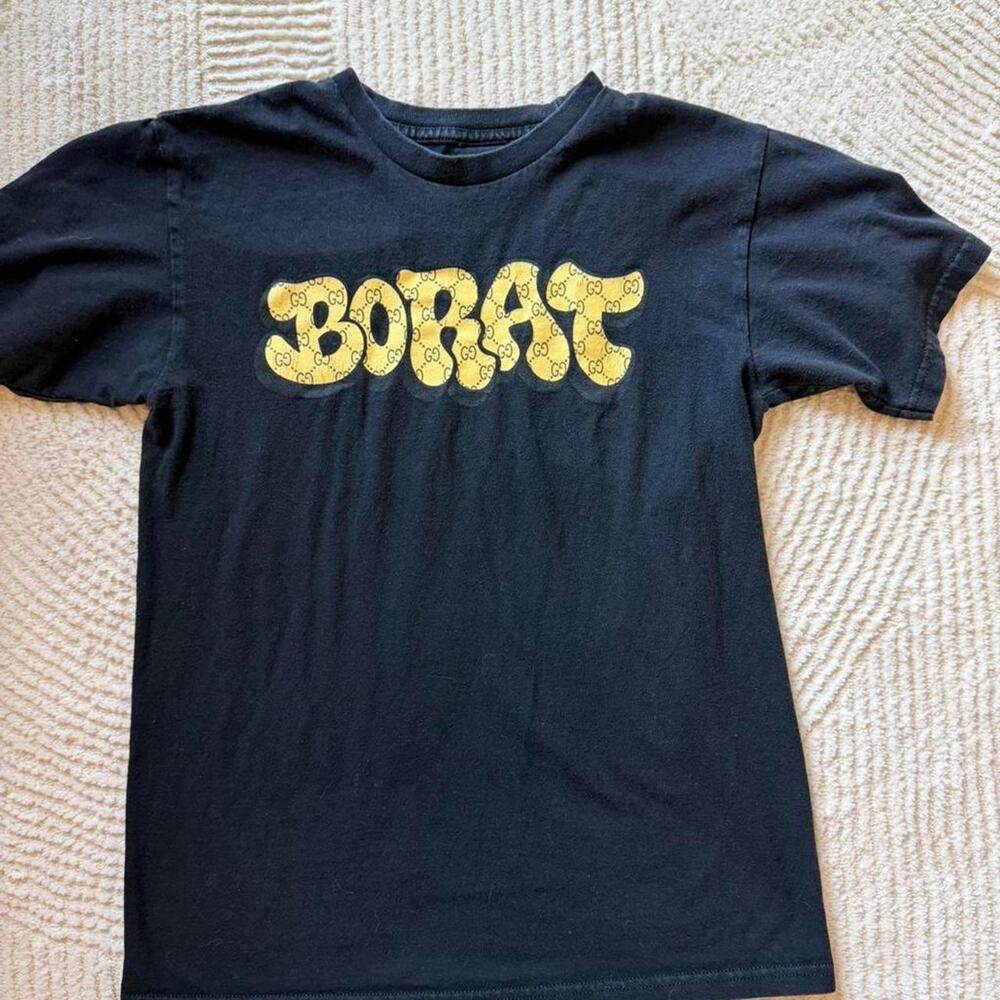 Borat black cotton t shirt